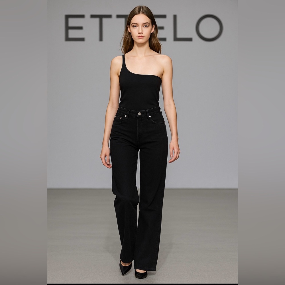 Classic Black Wide Leg Women's Jeans